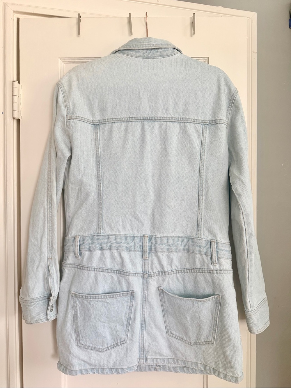 Zara Light-Wash Denim Mini Shirt Dress | Size Medium - Picture 7 of 7
